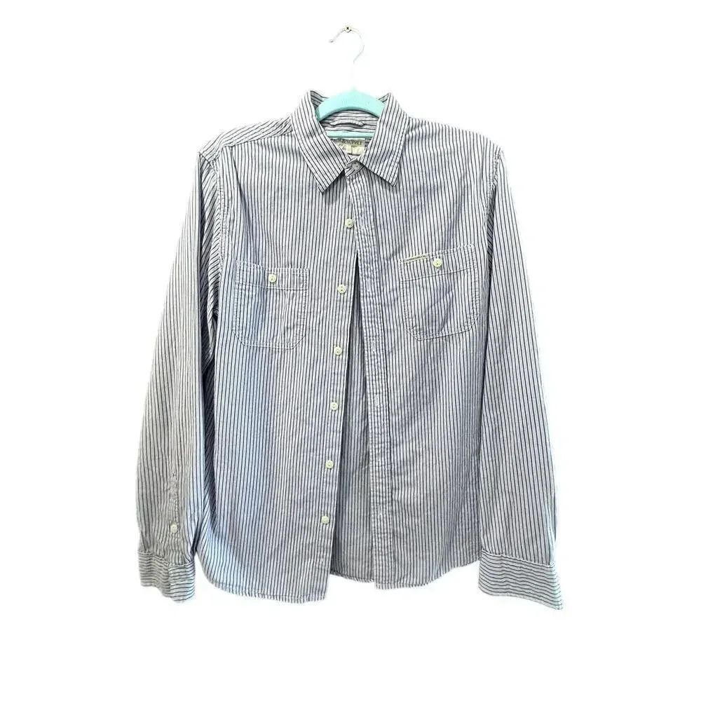 Denim & Supply Ralph Lauren Blue & White Striped Button Front Shirt Size L